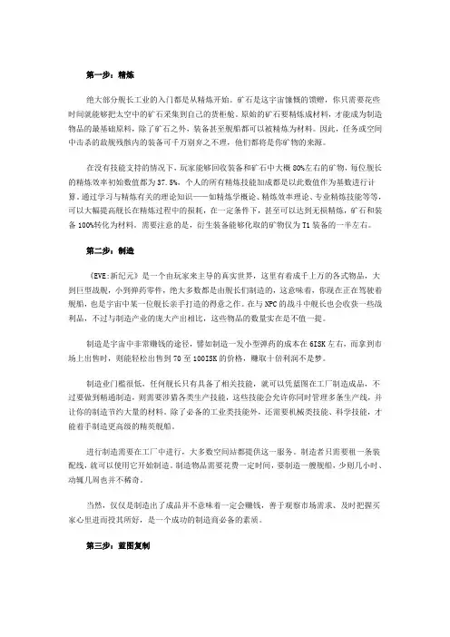 EVE制造新人攻略