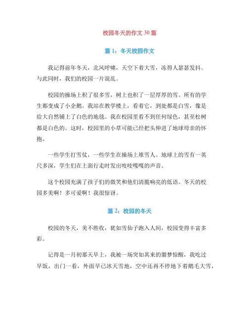 校园冬天的作文30篇