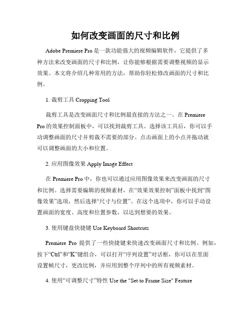 如何改变画面的尺寸和比例