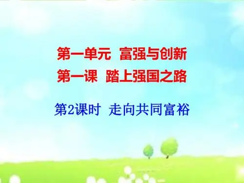 部编版《道德与法治》九年级上册1.2《走向共同富裕》课件(共20张PPT)