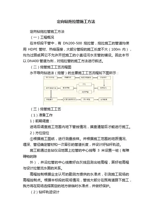 定向钻拖拉管施工方法