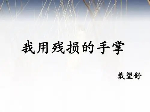 《我用残损的手掌》课件2