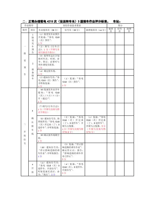 接发列车作业程序(发车道岔失去表示)