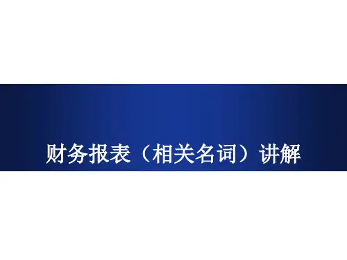 财务报表(相关名词)解释