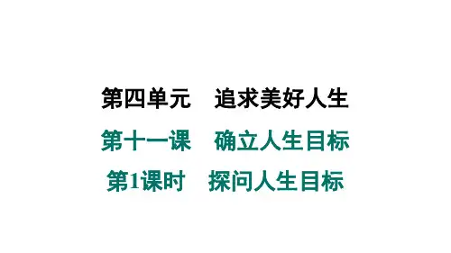 第十一课 确立人生目标 第1课时 探问人生目标 复习训练(课件)
