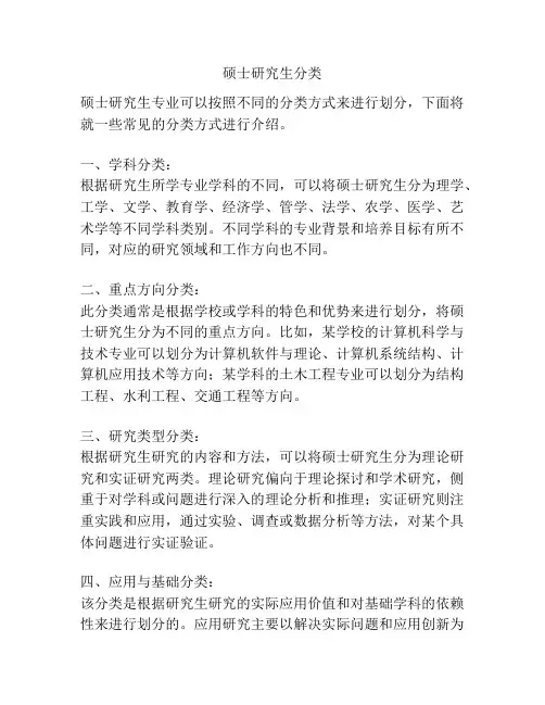 硕士研究生分类