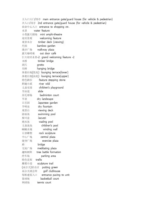 园林专业英语词汇大全