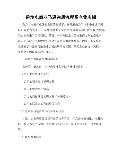 跨境电商亚马逊注册流程图企业店铺