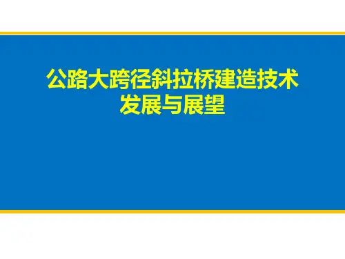 公路大跨径斜拉桥建造技术发展与展望PPT培训课件