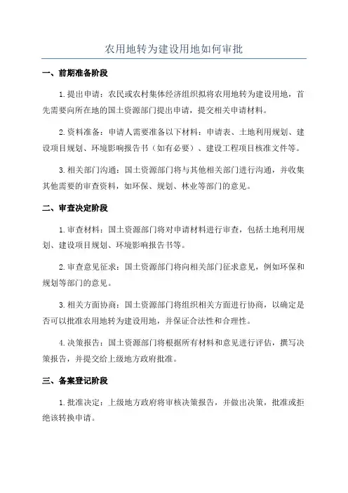 农用地转为建设用地如何审批