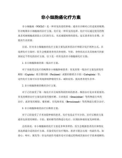 非小细胞癌化疗方案