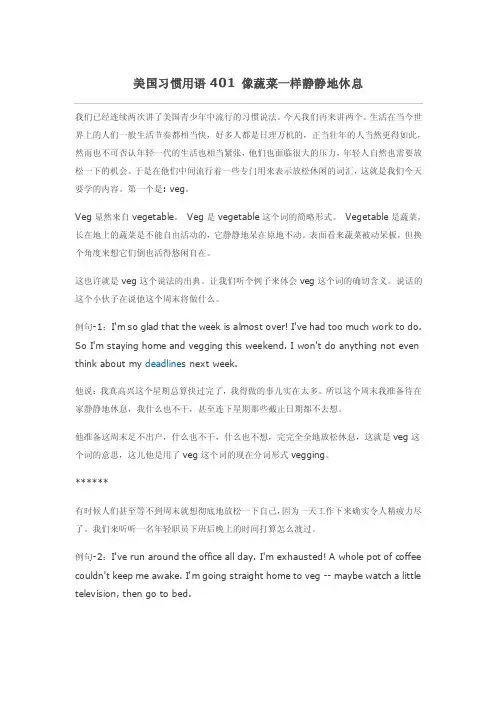 美国习惯用语401-450