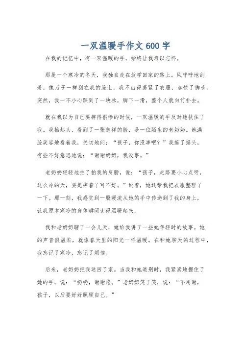 一双温暖手作文600字
