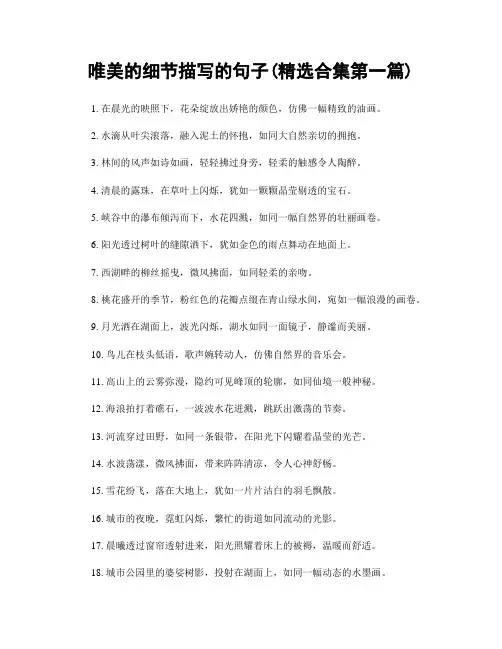 唯美的细节描写的句子(精选合集两篇)