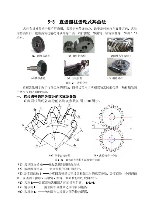 5-3  直齿圆柱齿轮及其画法