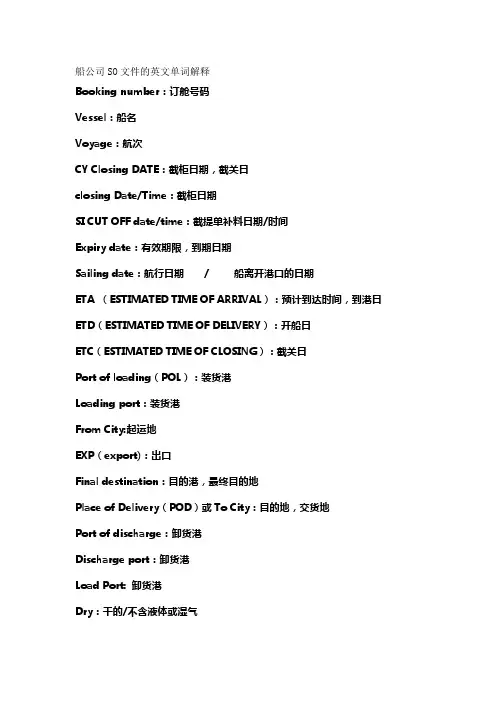 船公司OS英文标识