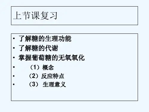 糖的有氧氧化 PPT