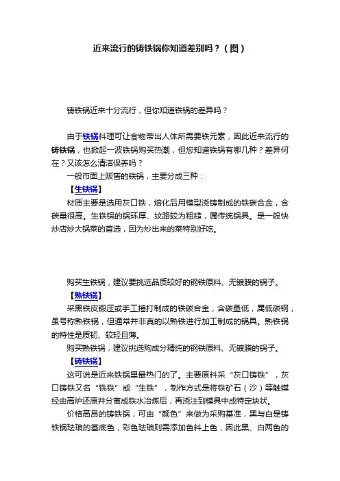 近来流行的铸铁锅你知道差别吗？（图）