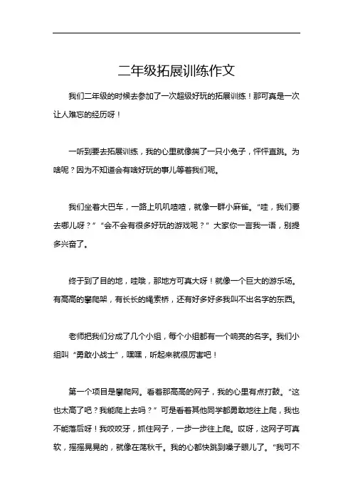 二年级拓展训练作文