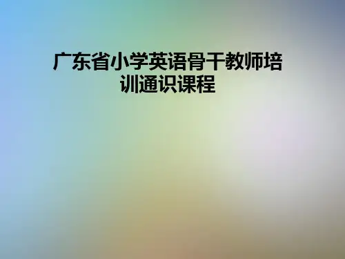 广东省小学英语骨干教师培训通识课程