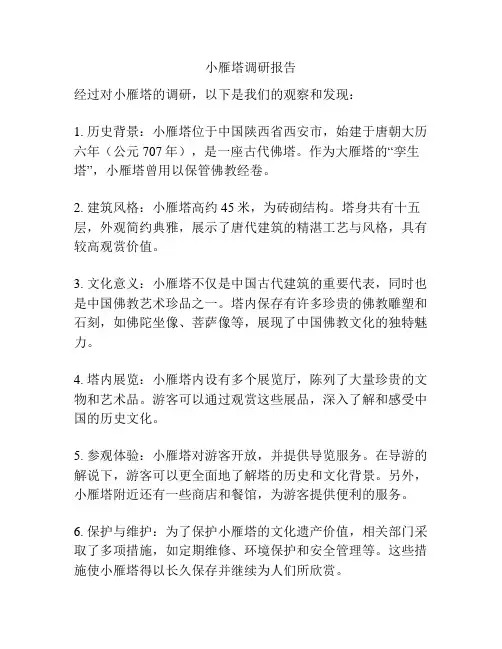 小雁塔调研报告