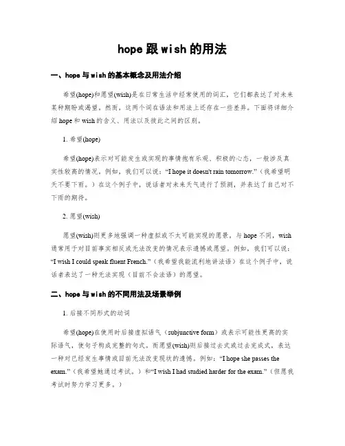 hope跟wish的用法