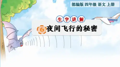 部编版四年级语文上册第6课《夜间飞行的秘密》生字笔顺课件