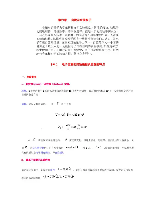 第六章  自旋与全同粒子)