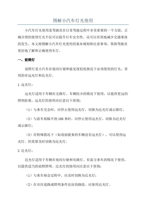 图解小汽车灯光使用