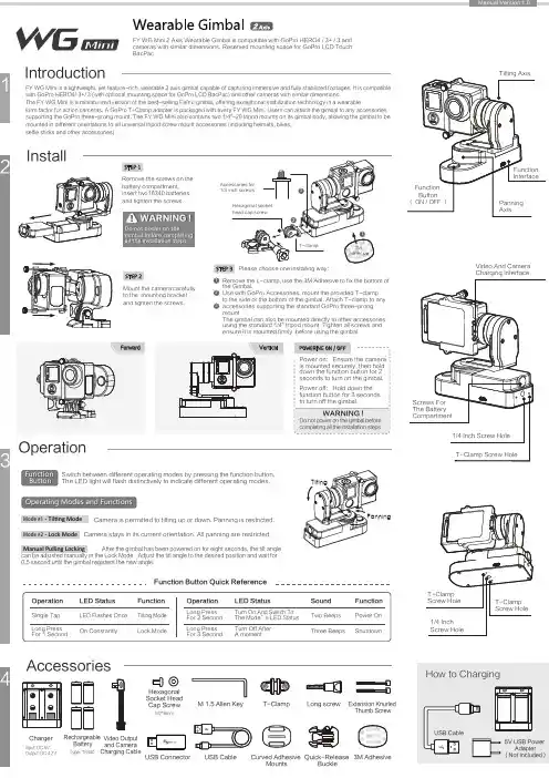 FeiYu WG Mini 2轴穿戴攝影機稳定器說明書说明书