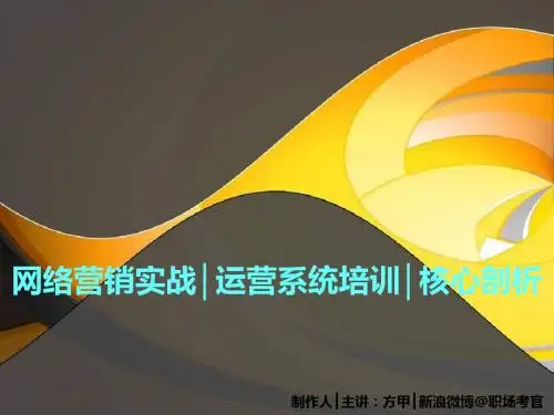 网络营销实战操作│运营系统培训│核心剖析 详细PPT65页