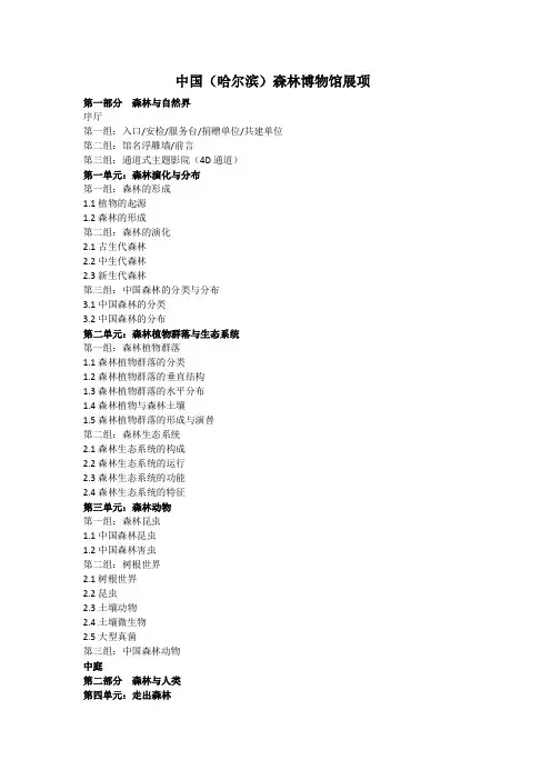 森林博物馆展项介绍