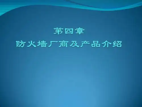 防火墙与入侵检测四防火墙厂商及其主要产品