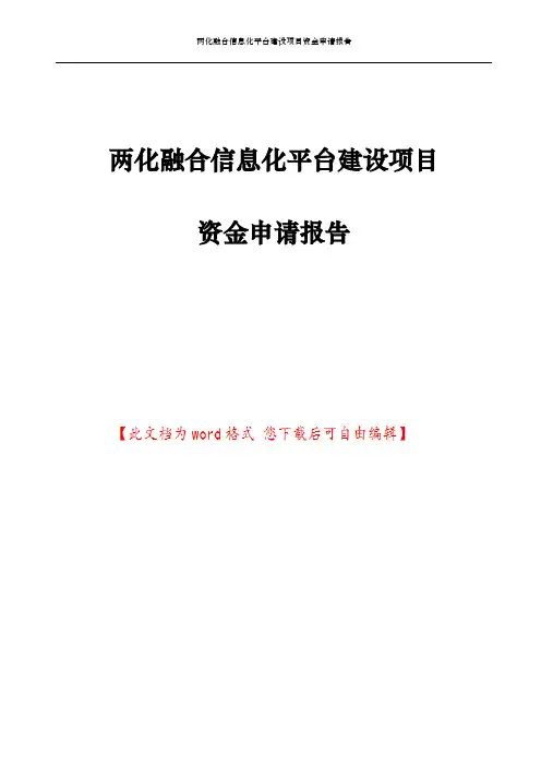 两化融合信息化平台建设项目资金申请报告