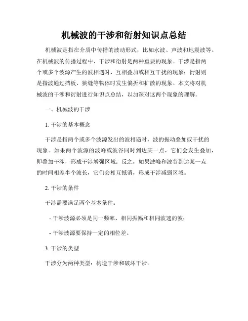 机械波的干涉和衍射知识点总结