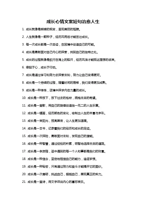 成长心情文案短句治愈人生