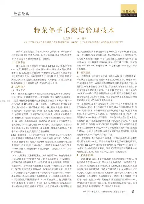 特菜佛手瓜栽培管理技术