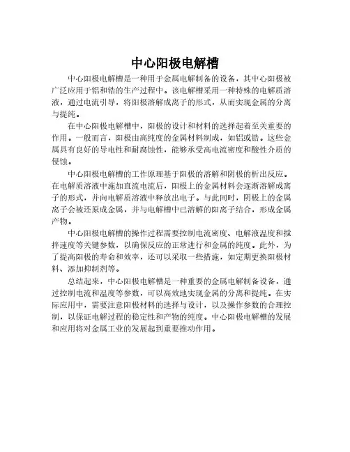 中心阳极电解槽