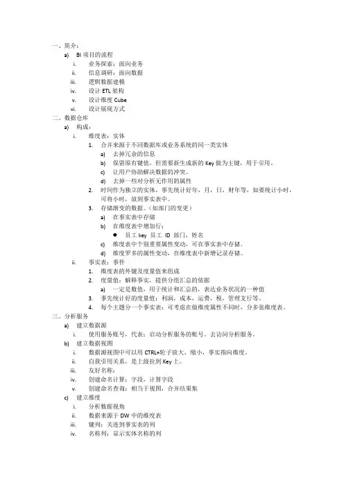 Sql server 2008 BI笔记