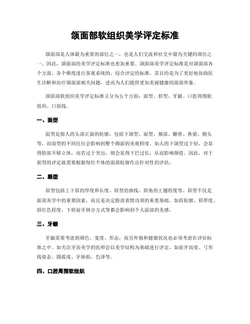 颌面部软组织美学评定标准