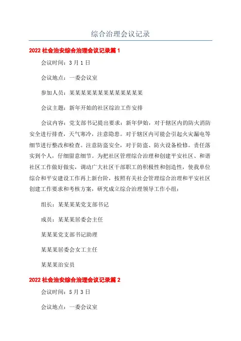 综合治理会议记录