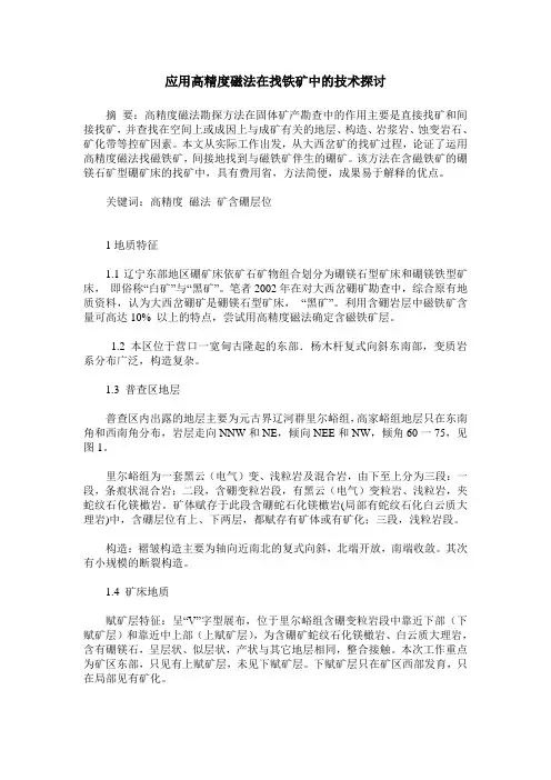 应用高精度磁法在找铁矿中的技术探讨