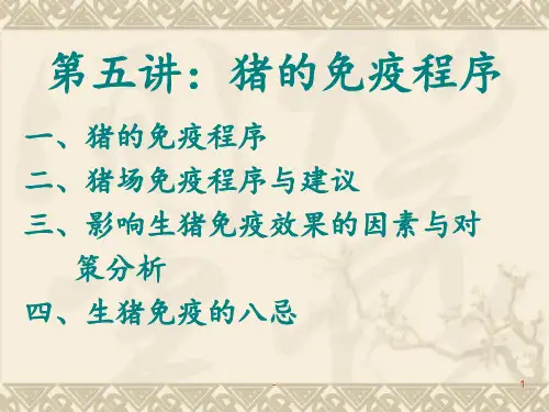 猪的免疫程序PPT课件