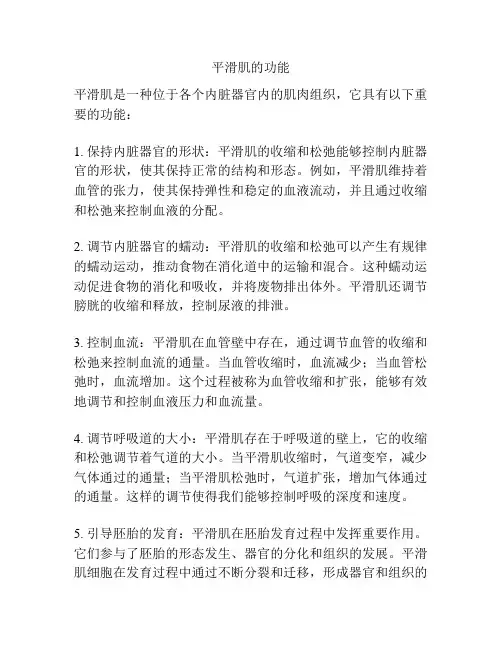 平滑肌的功能