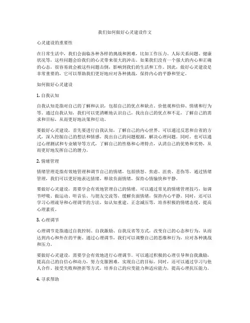 我们如何做好心灵建设作文