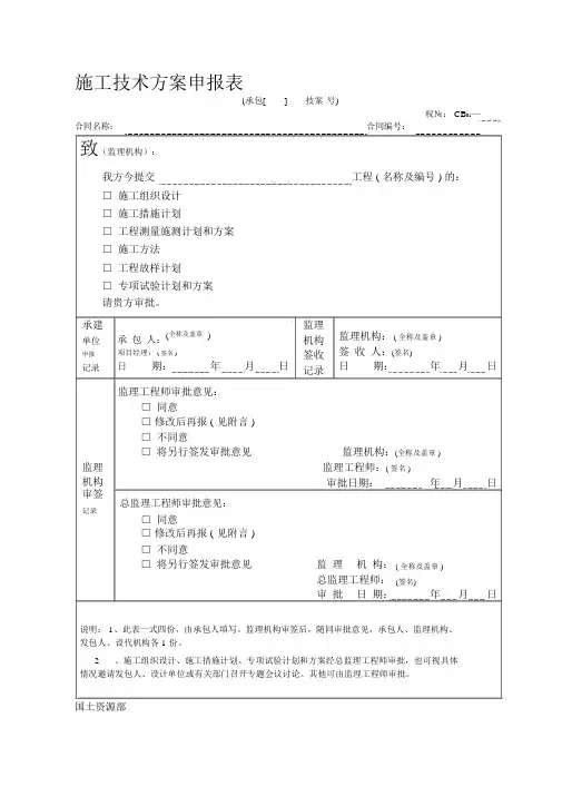 农发高标准基本农田建设项目表格(2017版)