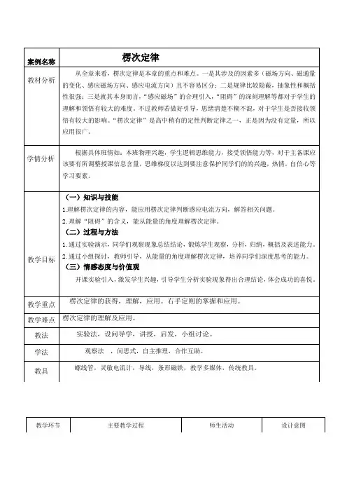 楞次定律 说课稿