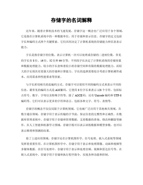 存储字的名词解释