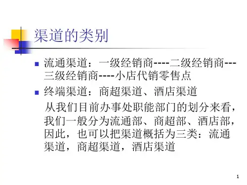 酒店渠道的开发及管理培训讲义