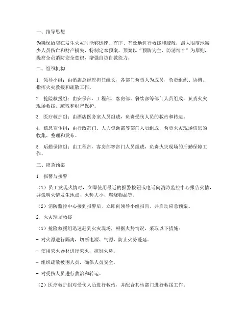 酒店火灾各部门应急预案